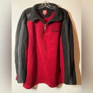 Vintage Wilson Red and Black Half-Zip Fleece